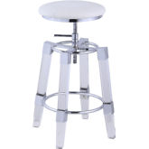 4038 Adjustable Stool in Acrylic & White Leatherette